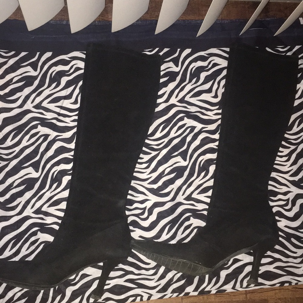 Black Suede Knee High Stuart Weitzman Boots